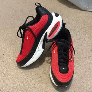 GUC Nike Air Max Portal Red and Black Knit Sneakers with Yellow Swoosh Women’s 8